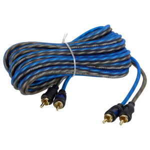 HMRC-3 RCA 2-Channel Twisted Audio Cable, 3 Meter (blue and grey)